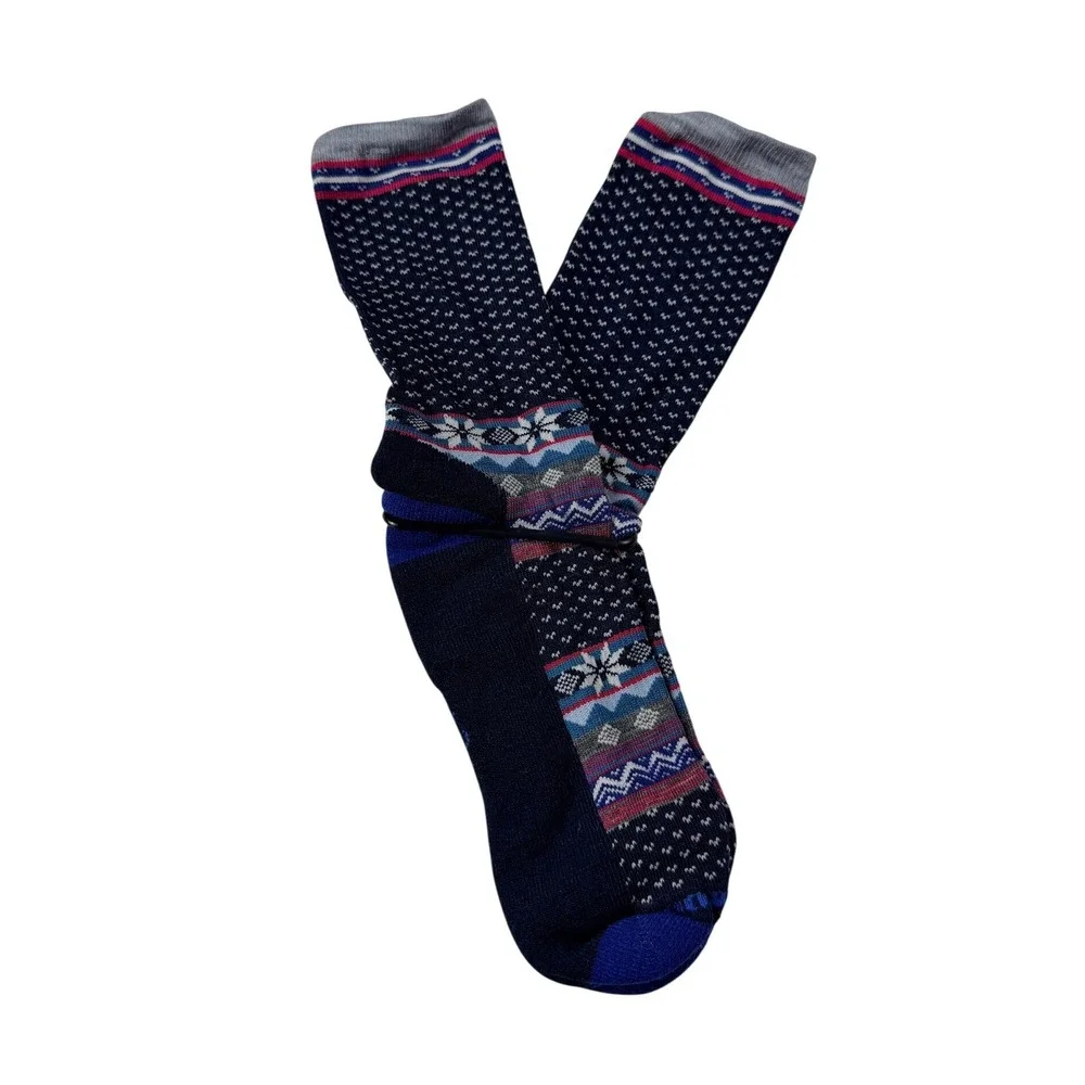 Smartwool Womens L Merino Wool Socks Ripple Creek Cozy Cabin Crew Cushion LOT 3